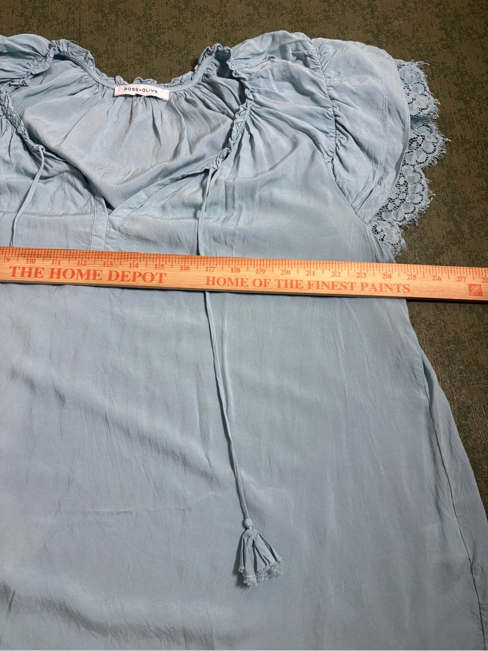 Rose & Olive Teal and Light Blue Boho Tie-Front Women’s Tops - Picture 9 of 11